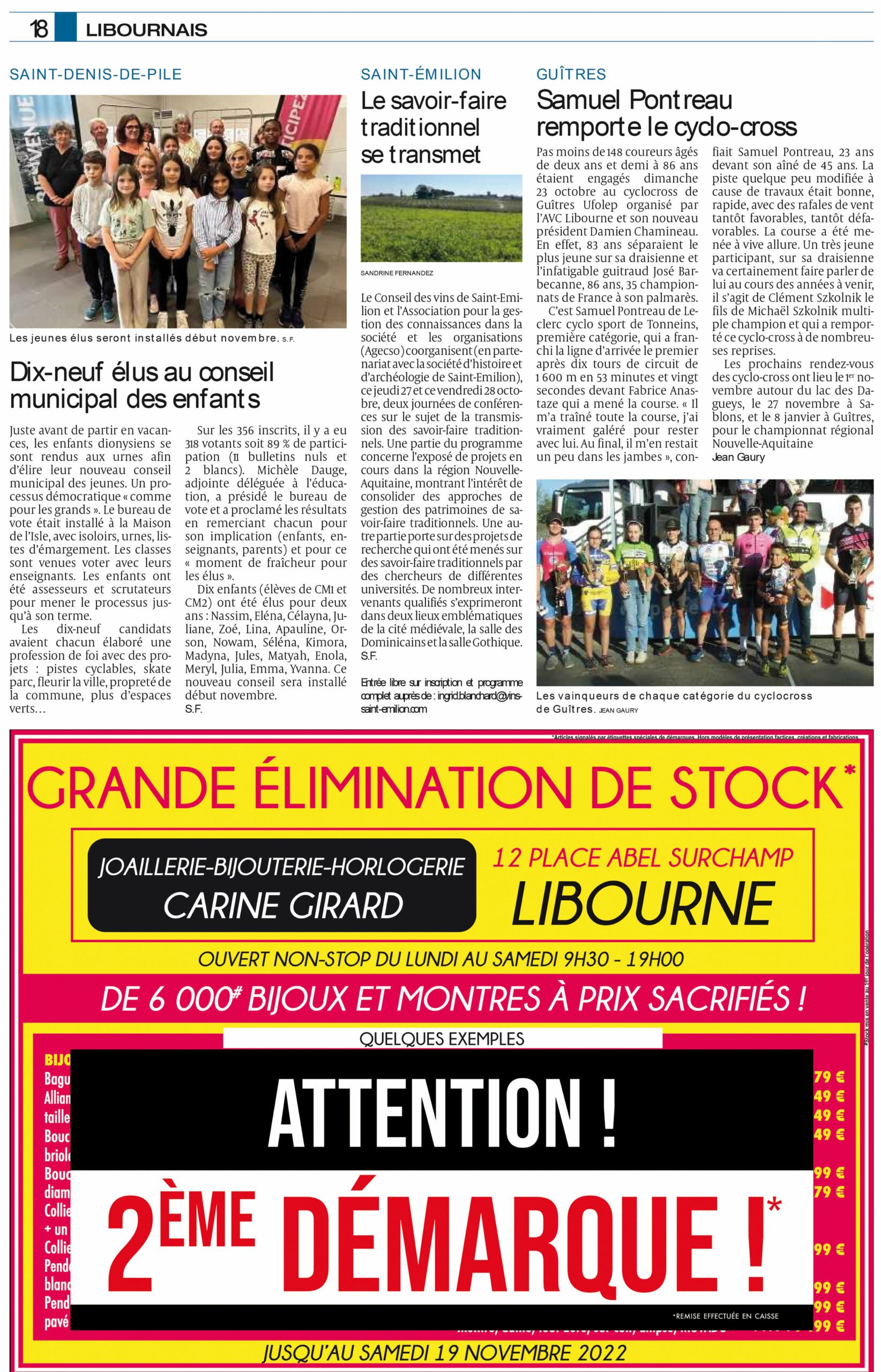 Publicité presse bijouterie Carine Girard Libourne